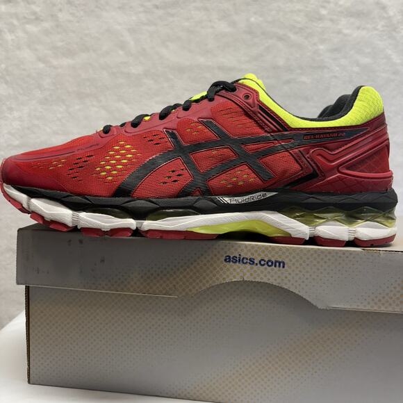 Asics Gel Kayano 22 Red Pepper Black Flash Yellow Shoes T547N-2490 Size 10 main image 8